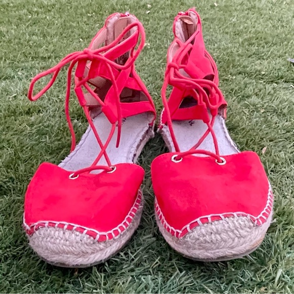 Merona Espadrille Wedge Sandals, Red/Orange, Women’s Size 8 - Picture 9 of 12